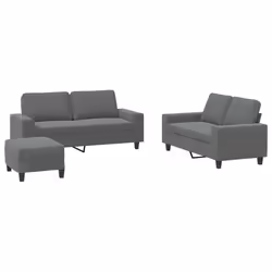 vidaXL Set di Divani 3 pz Grigio Scuro in Tessuto - Vista aggiuntiva 2
