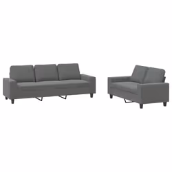 vidaXL Set di Divani 2 pz Grigio Scuro in Tessuto - Vista aggiuntiva 2