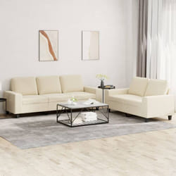Set di Divani 2 pz Crema in Tessuto Vidaxl