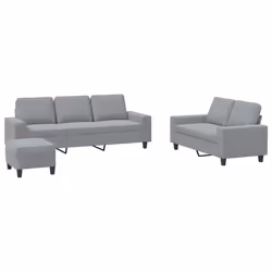 Set di Divani 3 pz Grigio Chiaro in Tessutocod mxl 83139 - Vista aggiuntiva 2