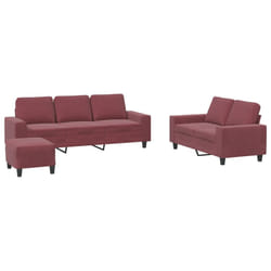 VidaXL 3201912 set di mobili per soggiorno Bordeaux Metallo, Legno compensato