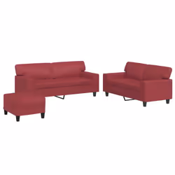VidaXL 3201922, Rosso, Schiuma, Ecopelle, Metallo, Tessile, 174 cm, 77 cm, 80 cm