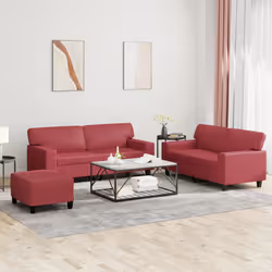 VidaXL 3201922 set di mobili per soggiorno Rosso