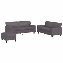 VidaXL 3201926, Grigio, Schiuma, Ecopelle, Metallo, Tessile, 174 cm, 77 cm, 80 cm