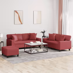 VidaXL 3201932 set di mobili per soggiorno Rosso - Vista aggiuntiva 2