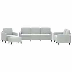 Set di Divani 4 pz Grigio Chiaro in Vellutocod mxl 80228 - Vista aggiuntiva 2