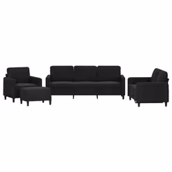 VidaXL 3201949, Nero, Schiuma, Metallo, Poliestere, Polywood, Tessile, 198 cm, 77 cm, 80 cm