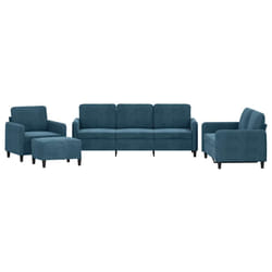 VidaXL 3201953 set di mobili per soggiorno Blu Metallo, Legno compensato