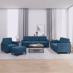 VidaXL 3201953 set di mobili per soggiorno Blu Metallo, Legno compensato - Vista aggiuntiva 2