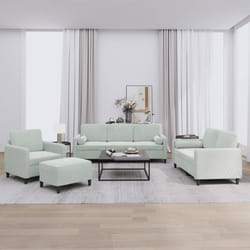 Set di Divani 4 pz con Cuscini Grigio Chiaro in Vellutocod mxl 104186