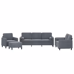 VidaXL 3201965, Grigio, Schiuma, Metallo, Poliestere, Polywood, Tessile, 198 cm, 77 cm, 80 cm