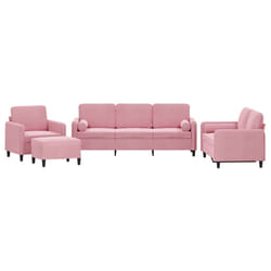 VidaXL 3201967 set di mobili per soggiorno Rosa Metallo, Legno compensato