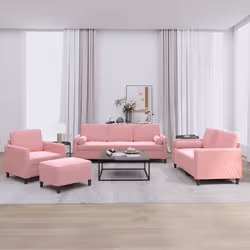 VidaXL 3201967 set di mobili per soggiorno Rosa Metallo, Legno compensato - Vista aggiuntiva 2