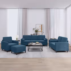 VidaXL 3201973 set di mobili per soggiorno Blu Metallo, Legno compensato - Vista aggiuntiva 2