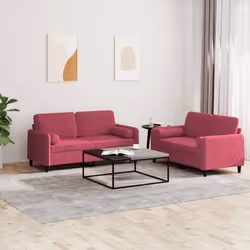 VidaXL 3201978 set di mobili per soggiorno Rosso