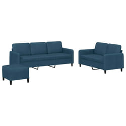 VidaXL 3202033 set di mobili per soggiorno Blu Metallo, Legno compensato