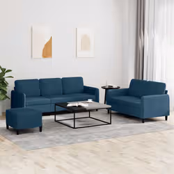 VidaXL 3202033 set di mobili per soggiorno Blu Metallo, Legno compensato - Vista aggiuntiva 2