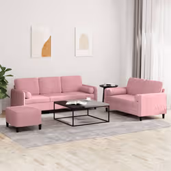 VidaXL 3202047 set di mobili per soggiorno Rosa Metallo, Legno compensato - Vista aggiuntiva 2