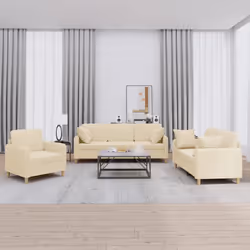 VidaXL 3202072 set di mobili per soggiorno Crema