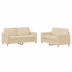 Set di Divani 2 pz con Cuscini Crema in Tessutocod mxl 107215 - Vista aggiuntiva 2