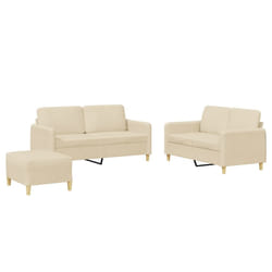 VidaXL 3202096 set di mobili per soggiorno Crema Metallo, Legno compensato