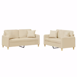 Set Divani 2 pz con Cuscini Crema in Tessutocod mxl 107220 - Vista aggiuntiva 2