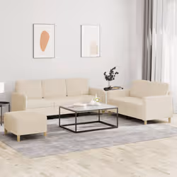 VidaXL 3202128 set di mobili per soggiorno Crema Metallo, Legno compensato - Vista aggiuntiva 2