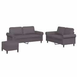 VidaXL 3202157, Grigio, Schiuma, Ecopelle, Metallo, Tessile, 172 cm, 77 cm, 80 cm