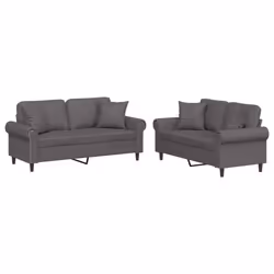 VidaXL 3202162, Grigio, Schiuma, Ecopelle, Metallo, Tessile, 172 cm, 77 cm, 80 cm
