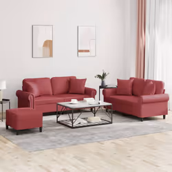 VidaXL 3202168 set di mobili per soggiorno Rosso - Vista aggiuntiva 2