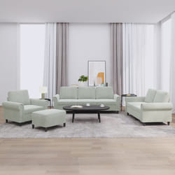 vidaXL Set di Divani 4 pz con Cuscini Grigio Chiaro in Velluto