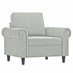 vidaXL Set di Divani 4 pz con Cuscini Grigio Chiaro in Velluto - Vista aggiuntiva 3