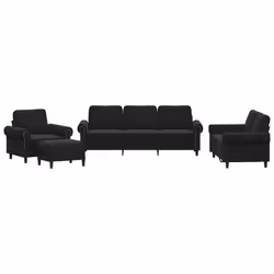VidaXL 3202185, Nero, Schiuma, Metallo, Poliestere, Polywood, Tessile, 2,12 m, 77 cm, 80 cm