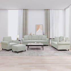Set di Divani 4 pz con Cuscini Grigio Chiaro in Vellutocod mxl 106858