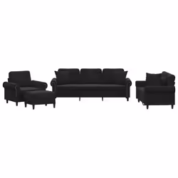 VidaXL 3202205, Nero, Schiuma, Metallo, Poliestere, Polywood, Tessile, 2,12 m, 77 cm, 80 cm