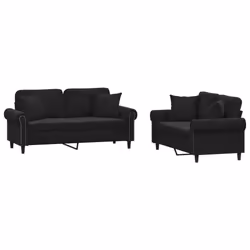 VidaXL 3202235, Nero, Schiuma, Metallo, Poliestere, Polywood, Tessile, 172 cm, 77 cm, 80 cm