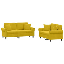 VidaXL 3202246 set di mobili per soggiorno Giallo Metallo, Legno compensato