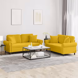 VidaXL 3202246 set di mobili per soggiorno Giallo Metallo, Legno compensato - Vista aggiuntiva 2