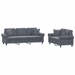 VidaXL 3202261, Grigio, Schiuma, Metallo, Poliestere, Polywood, Tessile, 2,12 m, 77 cm, 80 cm