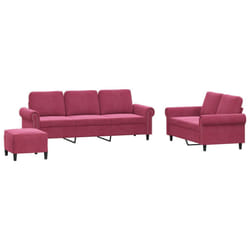 VidaXL 3202264 set di mobili per soggiorno Bordeaux Metallo, Legno compensato