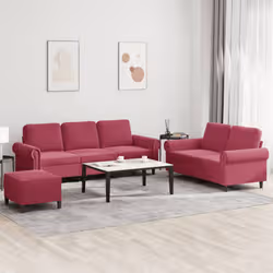 VidaXL 3202264 set di mobili per soggiorno Bordeaux Metallo, Legno compensato - Vista aggiuntiva 2