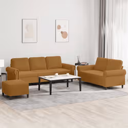 VidaXL 3202267 set di mobili per soggiorno Marrone Metallo, Legno compensato - Vista aggiuntiva 2