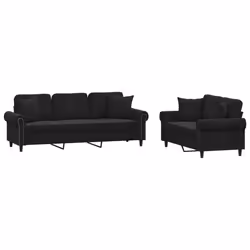 VidaXL 3202275, Nero, Schiuma, Metallo, Poliestere, Polywood, Tessile, 2,12 m, 77 cm, 80 cm