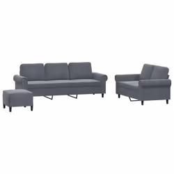 VidaXL 3202281, Grigio, Schiuma, Metallo, Poliestere, Polywood, Tessile, 2,12 m, 77 cm, 80 cm