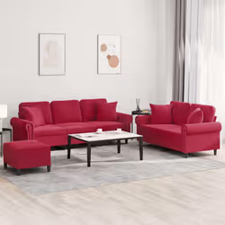 VidaXL 3202284 set di mobili per soggiorno Bordeaux Metallo, Legno compensato - Vista aggiuntiva 2