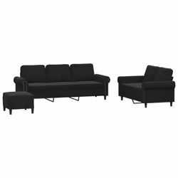 VidaXL 3202285, Nero, Schiuma, Metallo, Poliestere, Polywood, Tessile, 2,12 m, 77 cm, 80 cm