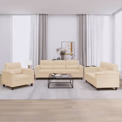 VidaXL 3202294 set di mobili per soggiorno Crema