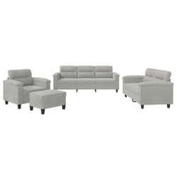 VidaXL 3202297 set di mobili per soggiorno Grigio chiaro Metallo, Legno compensato