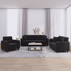 VidaXL 3202299 set di mobili per soggiorno Nero - Vista aggiuntiva 2