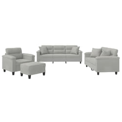 VidaXL 3202309 set di mobili per soggiorno Grigio chiaro Metallo, Legno compensato